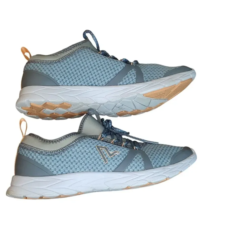 Vionic Alma Women’s 9.5 Blue Gray Cotton Textile Mesh Walking Shoes Orthotic